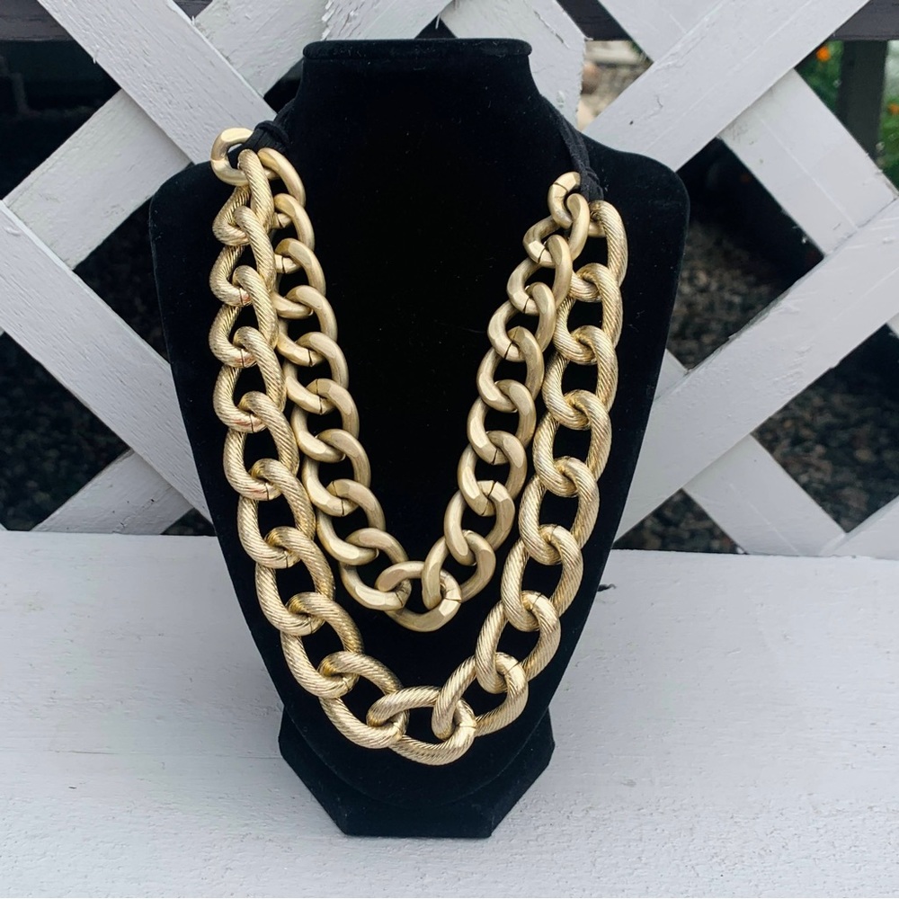 Dual Golded Chained Necklace